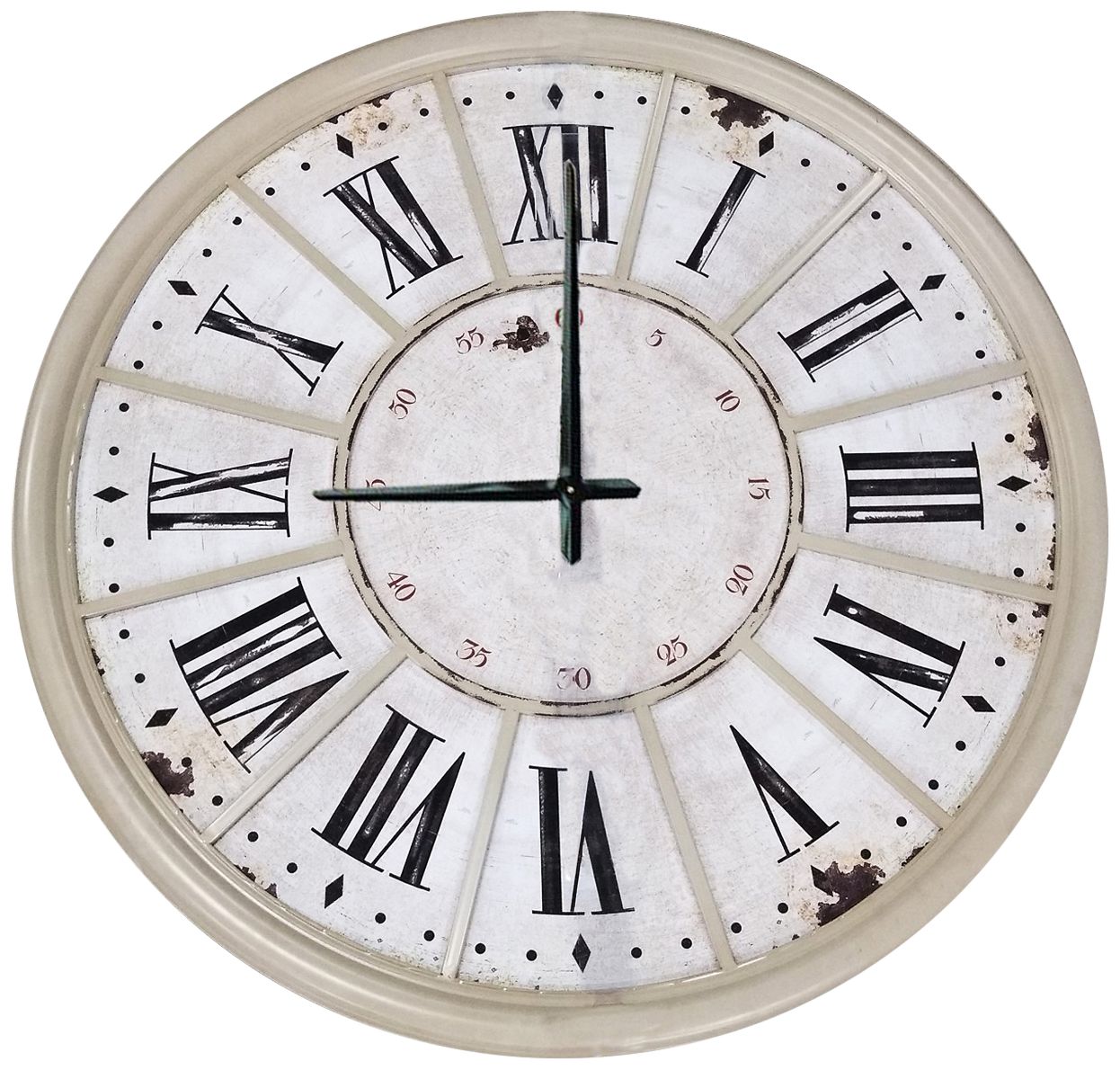 Epic Time 39 1/2" Wide Antique OffWhite Wall Clock 74W42 Lamps Plus