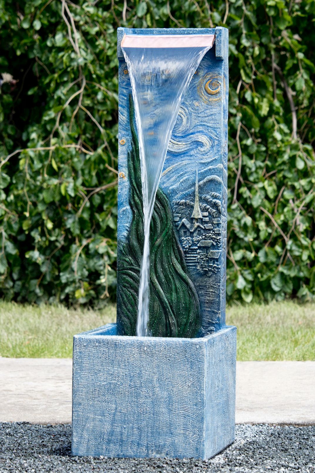 Starry Night 46" High Garden Waterfall Fountain with Light