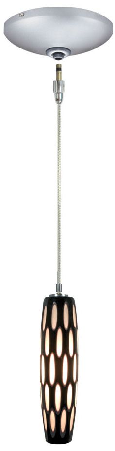 Jesco Envisage VI 3 1/4"W Black Oblong Circles Mini Pendant