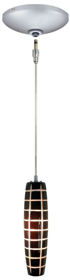 Jesco Envisage VI 3 1/4"W Black Grooves Glass Mini Pendant