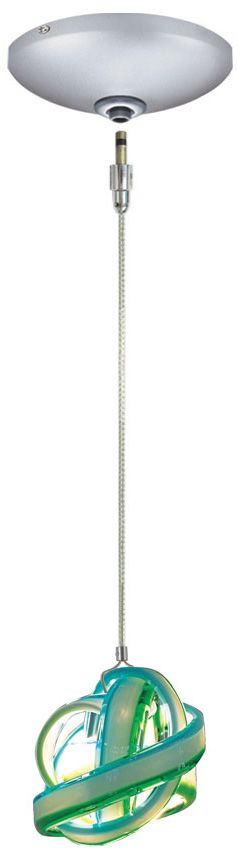 Jesco Envisage VI 6" Wide Blue and Green Glass Mini Pendant