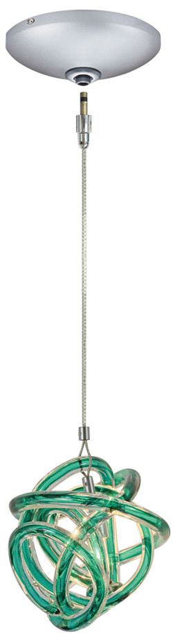 Jesco Envisage VI 6" Wide Teal Glass Mini Pendant