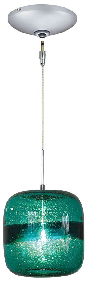 Jesco Envisage VI 7 1/2" Wide Teal Glass Mini Pendant