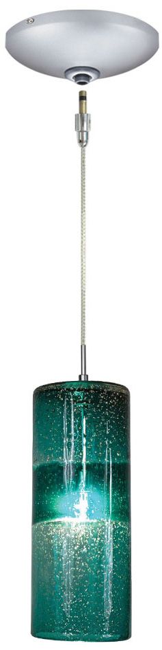 Jesco Envisage VI 4 3/4"W Teal Cylinder Glass Mini Pendant