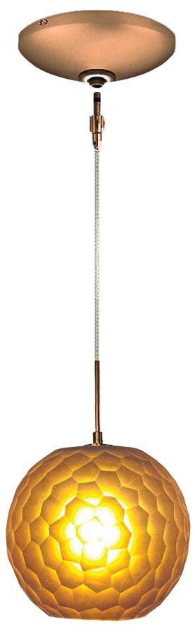 Jesco Envisage VI 8" Wide Amber Sphere Glass Mini Pendant