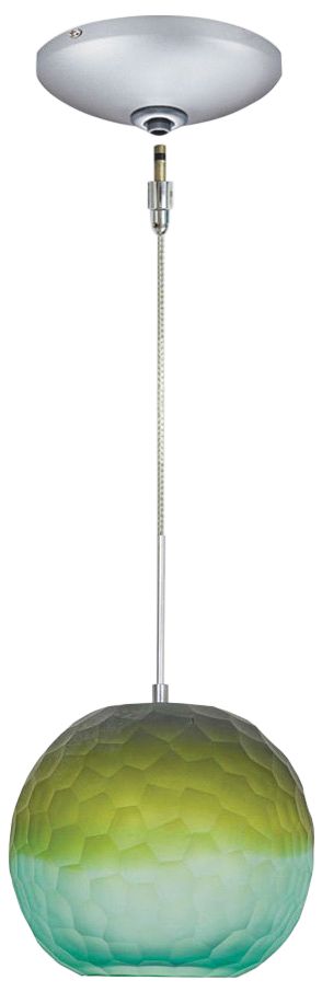 Jesco Envisage VI 8"W Blue-Green Sphere Glass Mini Pendant