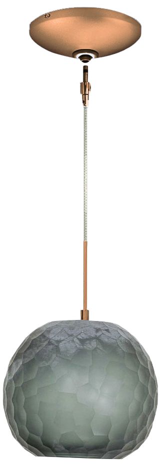 Jesco Envisage VI 8" Wide Smoke Sphere Glass Mini Pendant