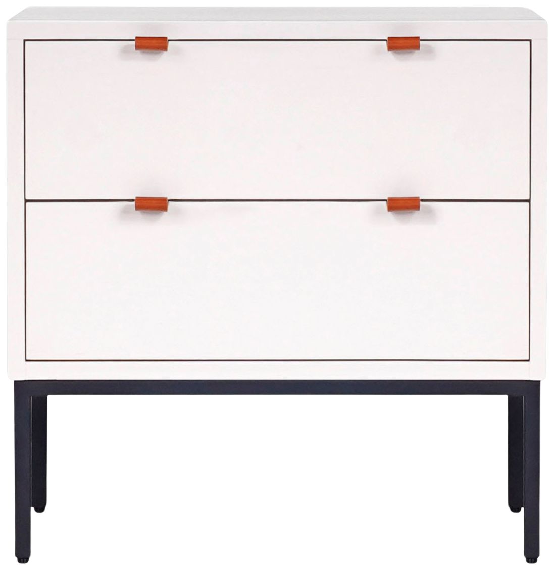 Wilma 24" Wide White Wood 2-Drawer Nightstand