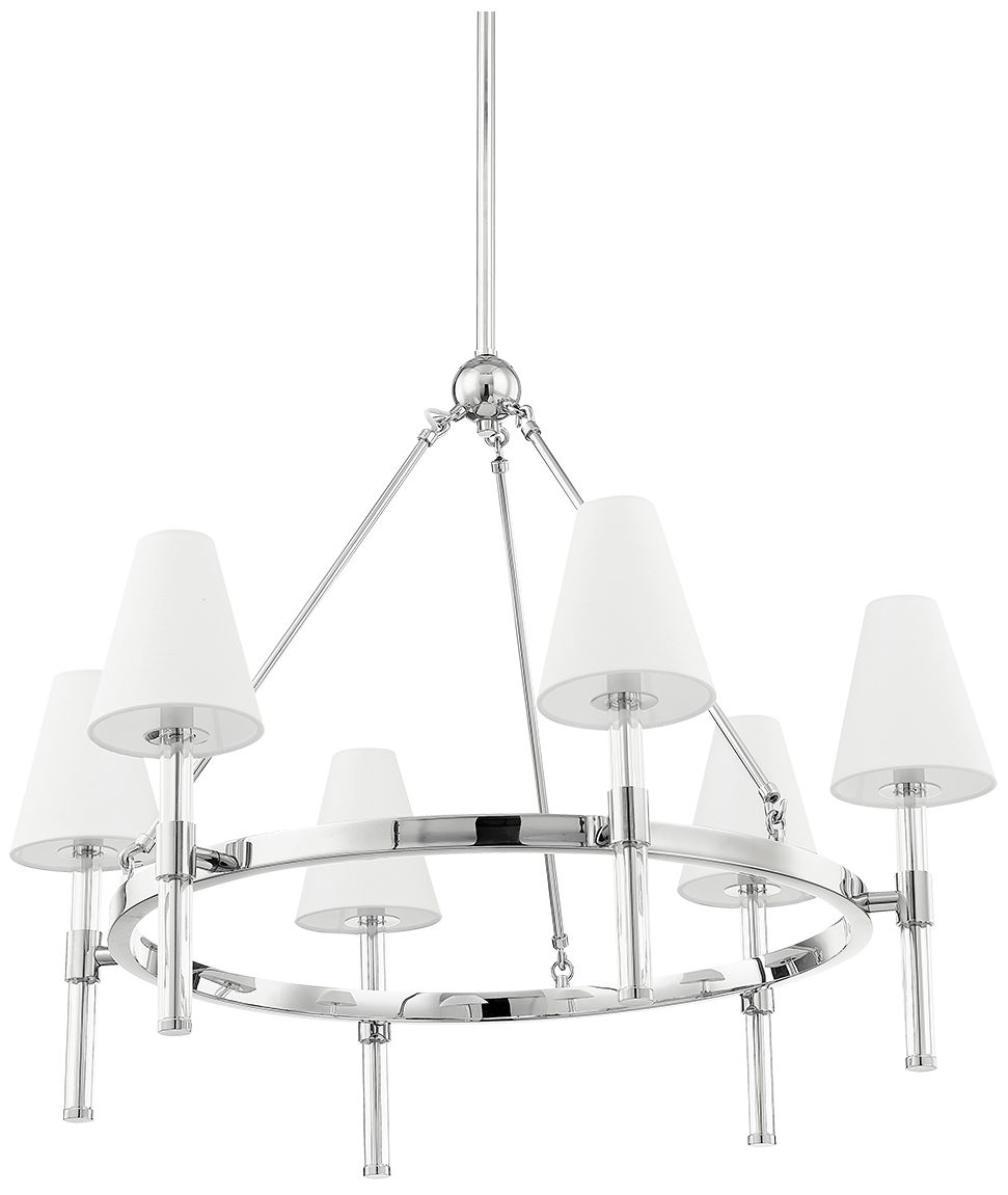 Hudson Valley Janelle 6 Light Chandelier Polished Nickel