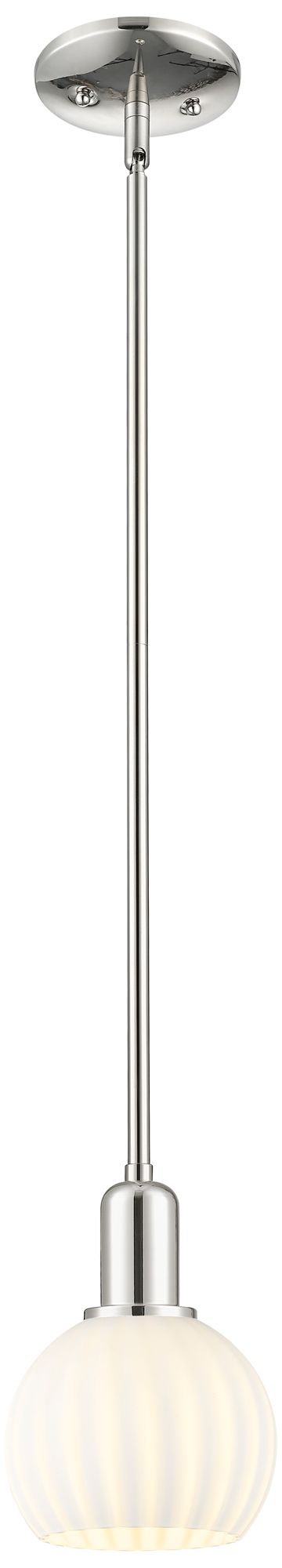 Innovations Lighting Arcadia White Venetian 6" Wide Polished Nickel Stem Hung Mini Pendant