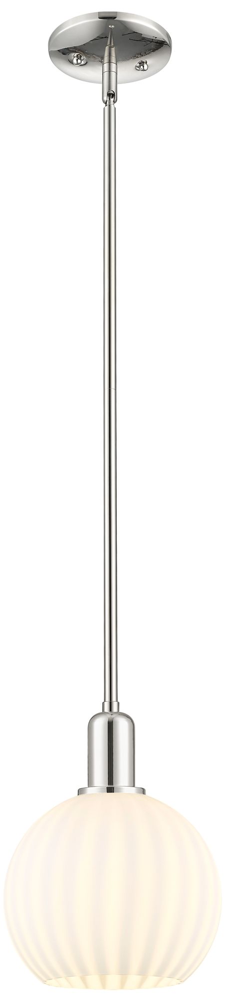 Innovations Lighting Arcadia White Venetian 8" Wide Polished Nickel Stem Hung Mini Pendant