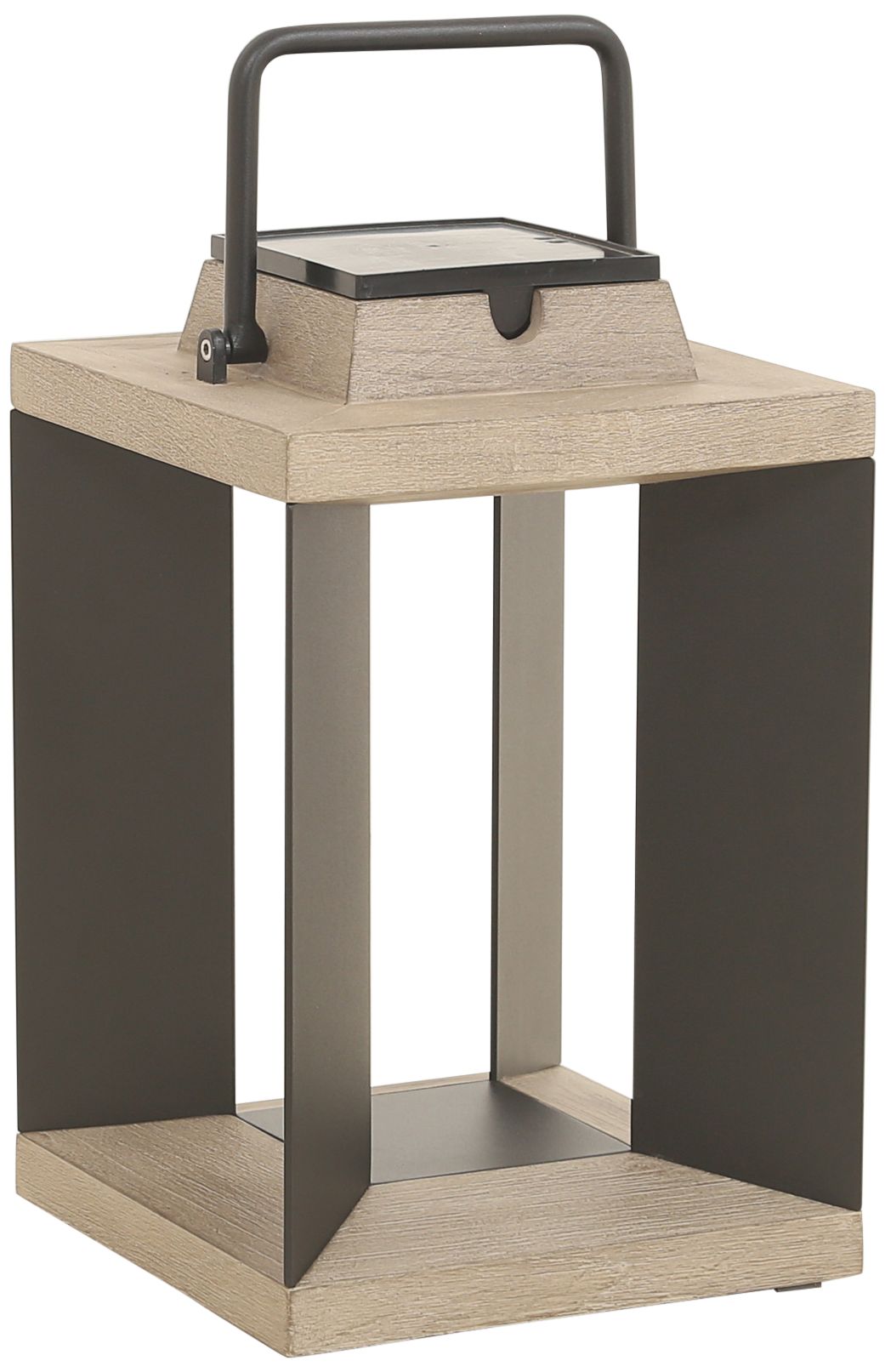 Blade 14 1/2"H Black Weathered Teak Wood LED Solar Lantern