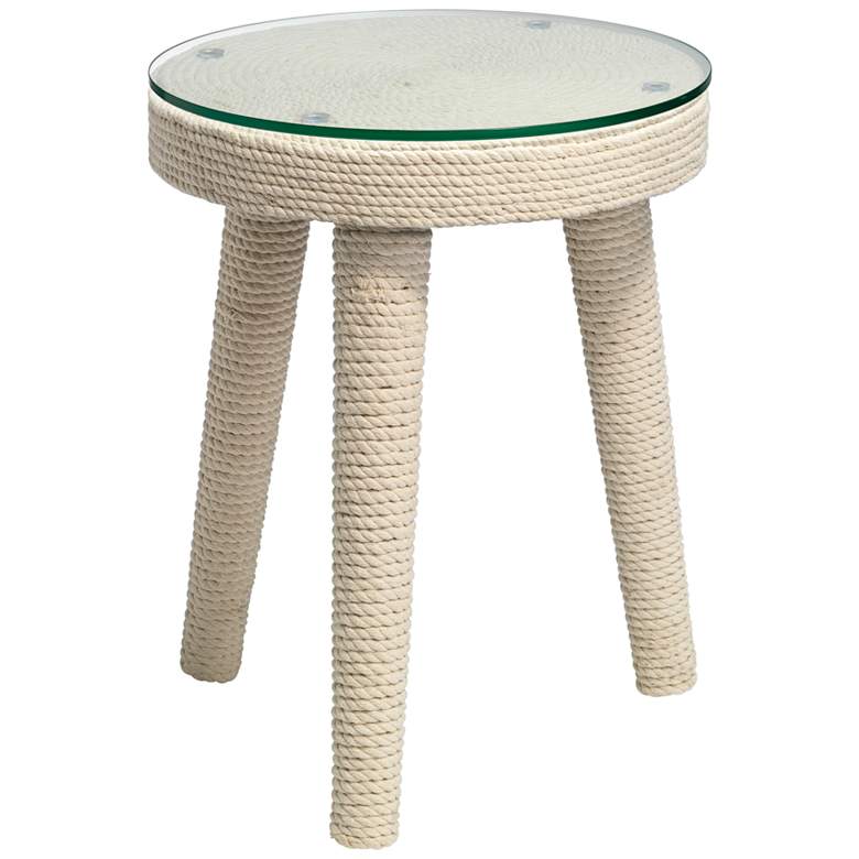 Jamie Young Anchor 16&quot; Wide White Rope Side Table