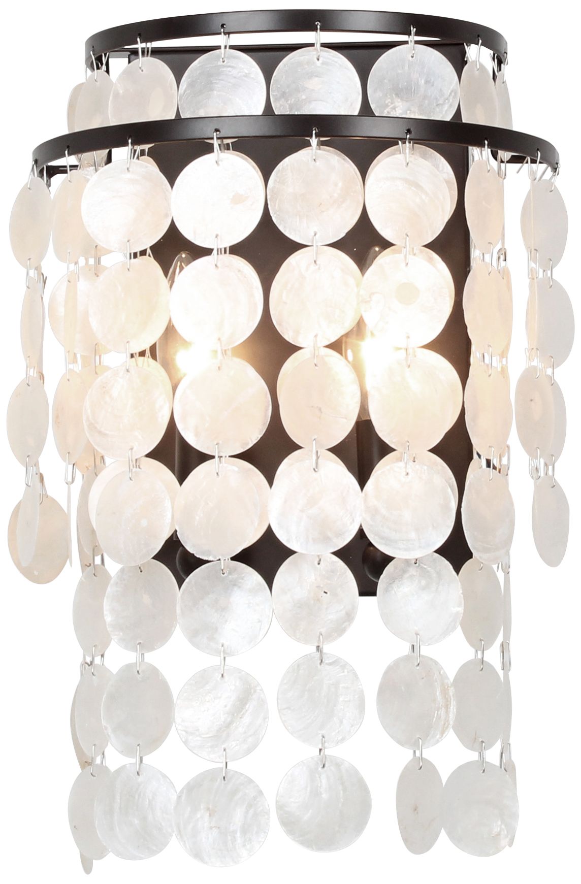 Crystorama Brielle 14" High Bronze Capiz Shell Wall Sconce