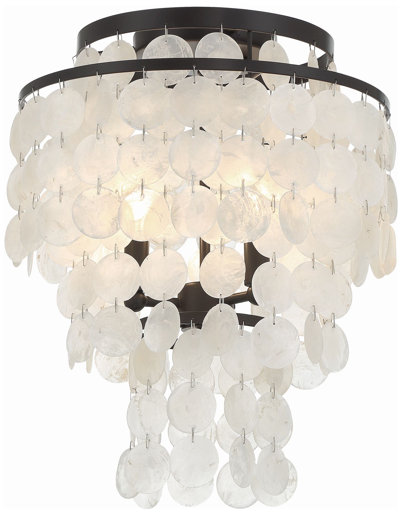 Crystorama Brielle 13 Wide Bronze Capiz Shell Ceiling Light