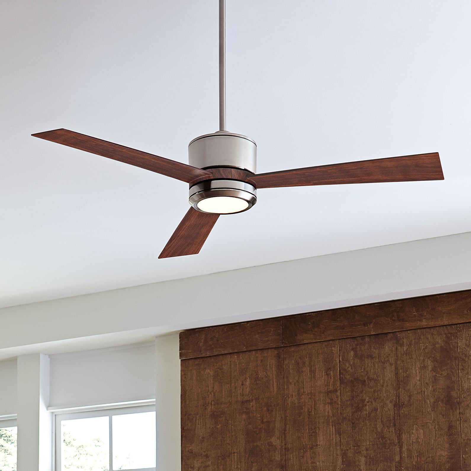 42" Monte Carlo Vision II Brushed Steel LED Ceiling Fan