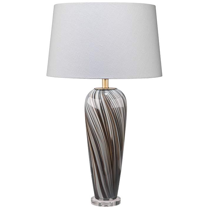 Black Swirl Glass Table Lamp, Gray Table Lamps