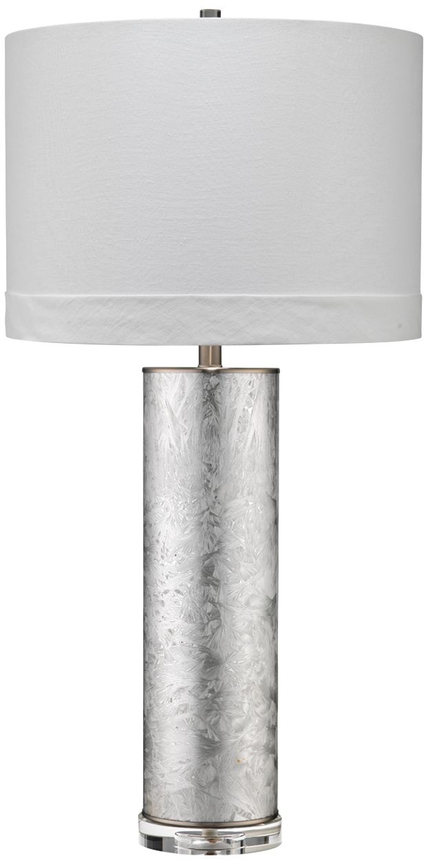 Jamie Young Feathered Silver Glass Column Table Lamp