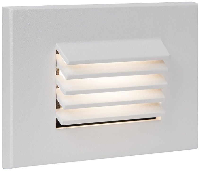 WAC 5" Wide White Louvered Horizontal LED Step Light