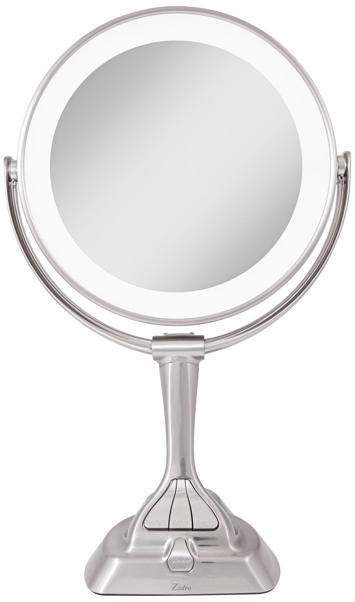 Dual-Sided Satin Nickel LED Variable Lighted Vanity Mirror