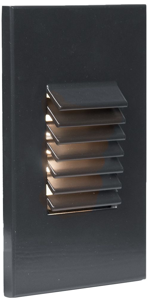 WAC 3 1/4" Wide Black Louvered Vertical LED Step Light