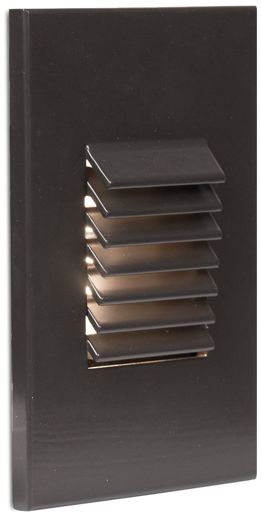 WAC 3 1/4" Wide Bronze Louvered Vertical LED Step Light