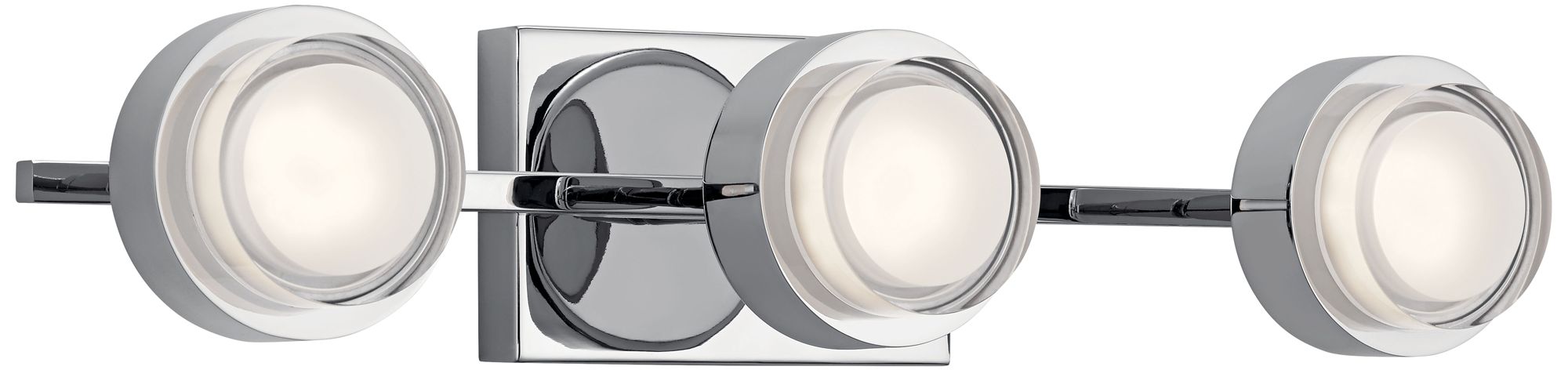 Elan Harlaw 22" Wide Chrome 3-Light LED Bath Light