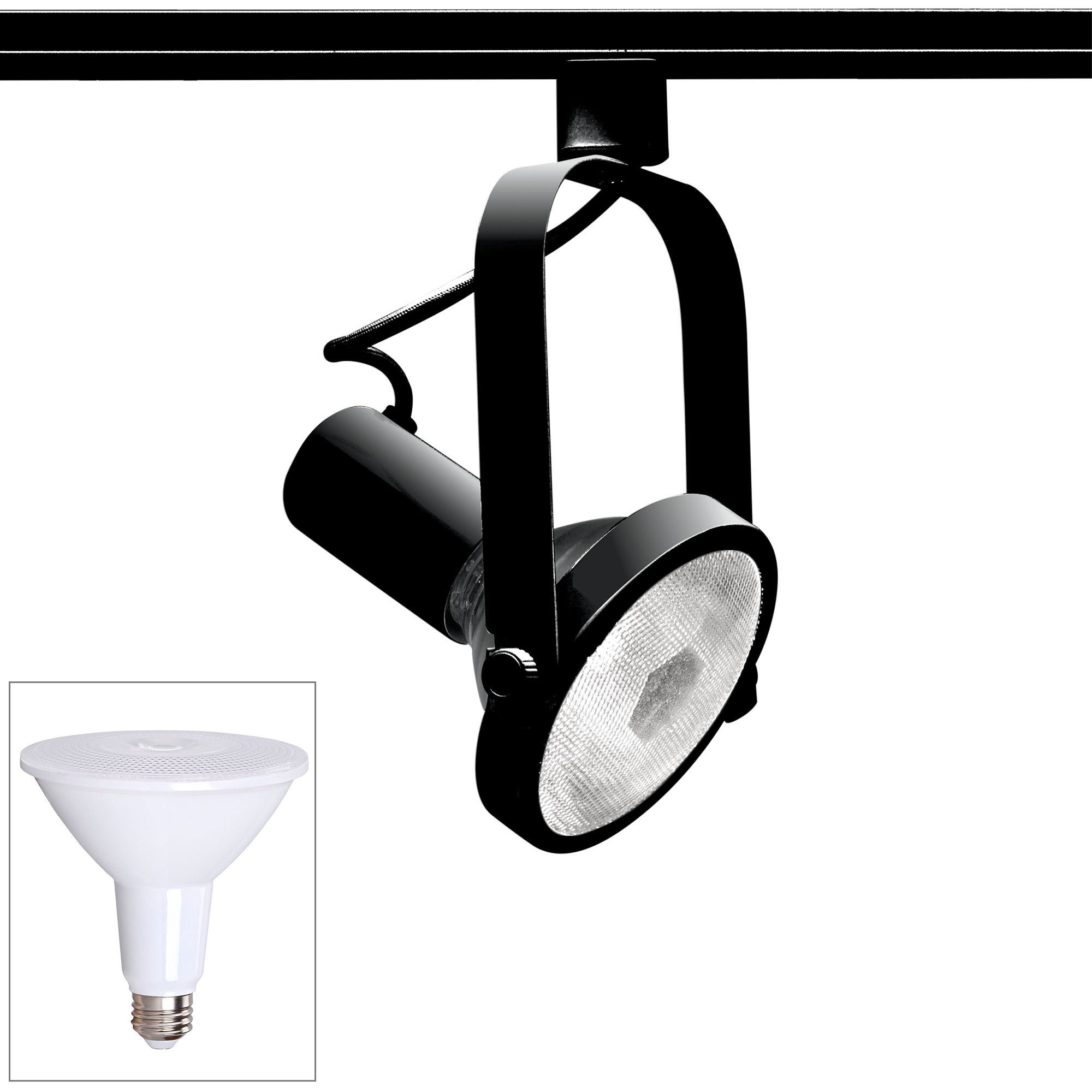 Nuvo Black PAR38 LED Gimbal Ring Track Head