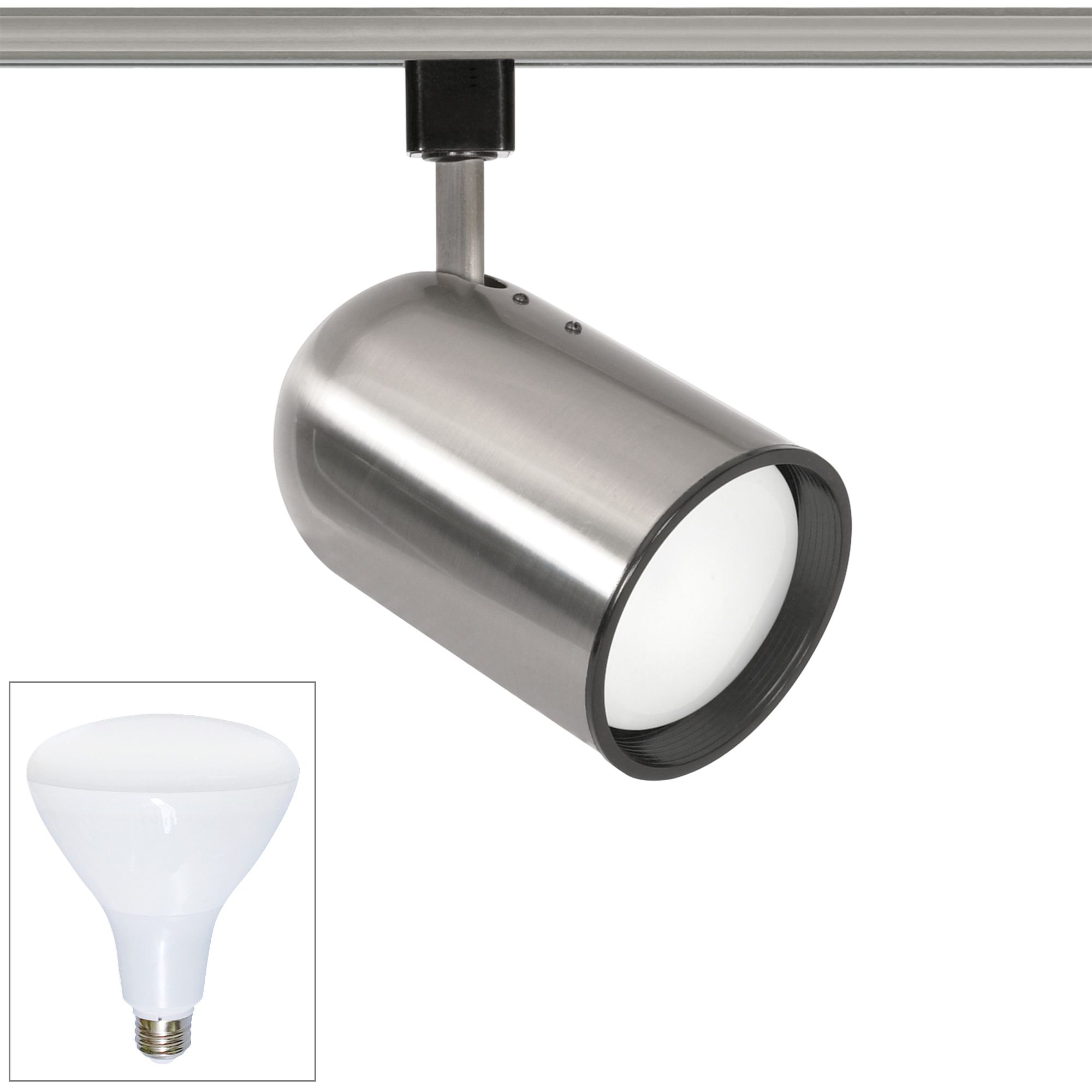 Nuvo Brushed Nickel BR30 LED Bullet Cylinder Track Head