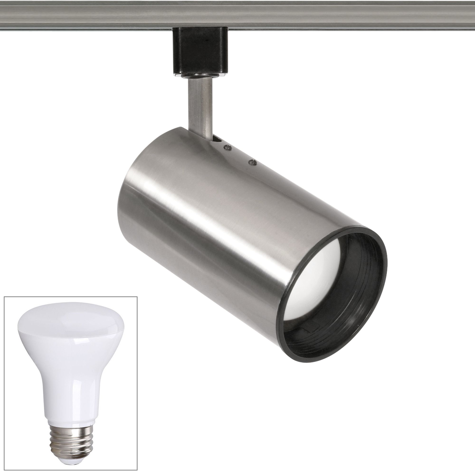 Nuvo Brushed Nickel BR20 LED Straight Cylinder Track Head