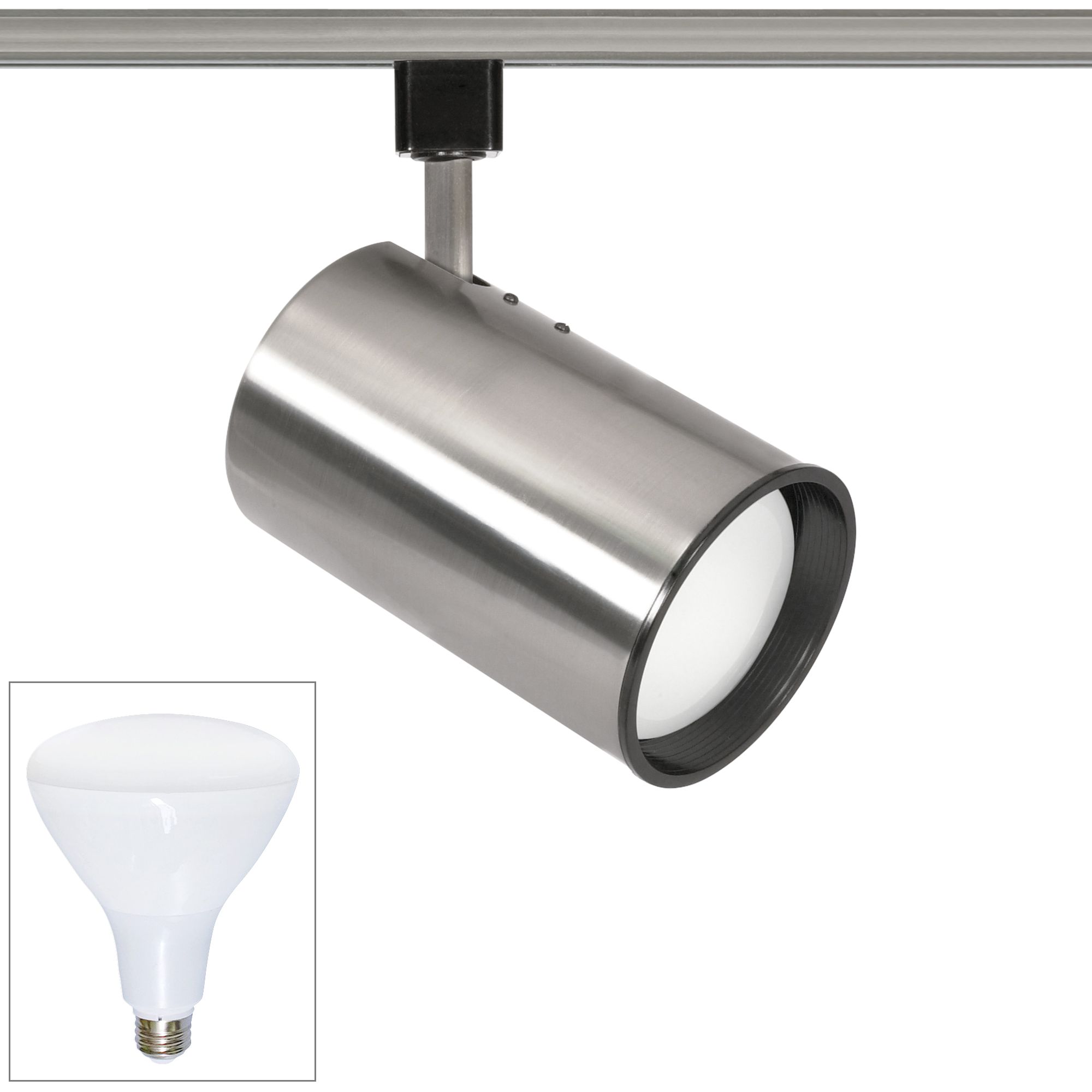 Nuvo Brushed Nickel BR30 LED Straight Cylinder Track Head