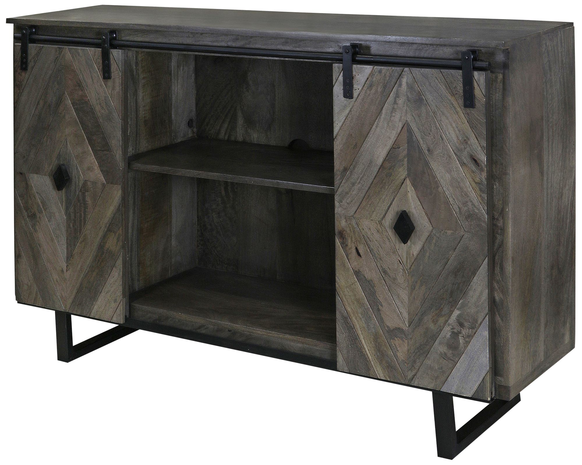 Wesley 58" Wide Slate Gray 2-Door TV Stand Media Cabinet