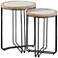 Ryder Black Metal and Woven Rattan Nesting Tables Set of 2