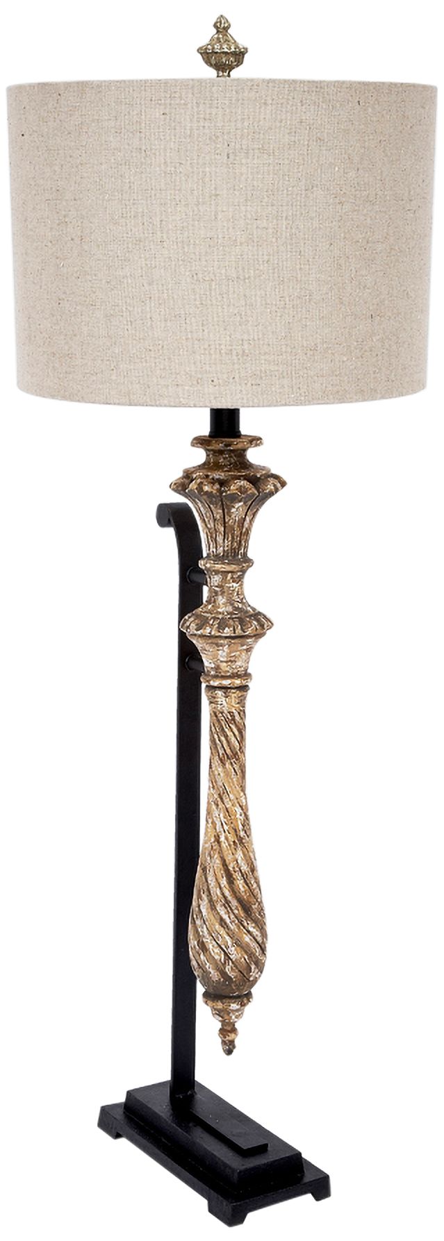 Mounted Finial Fragment Brown and Black Table Lamp
