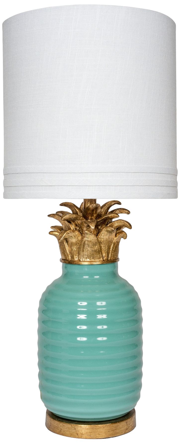 teal and gold lamp