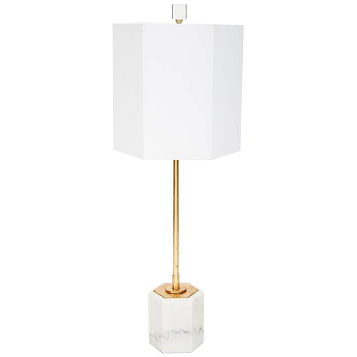 Scout Gold Metal And Hexagon White, Marble Gold Table Lamp
