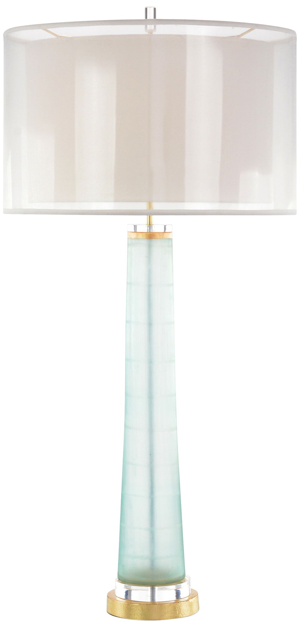 aqua glass table lamp