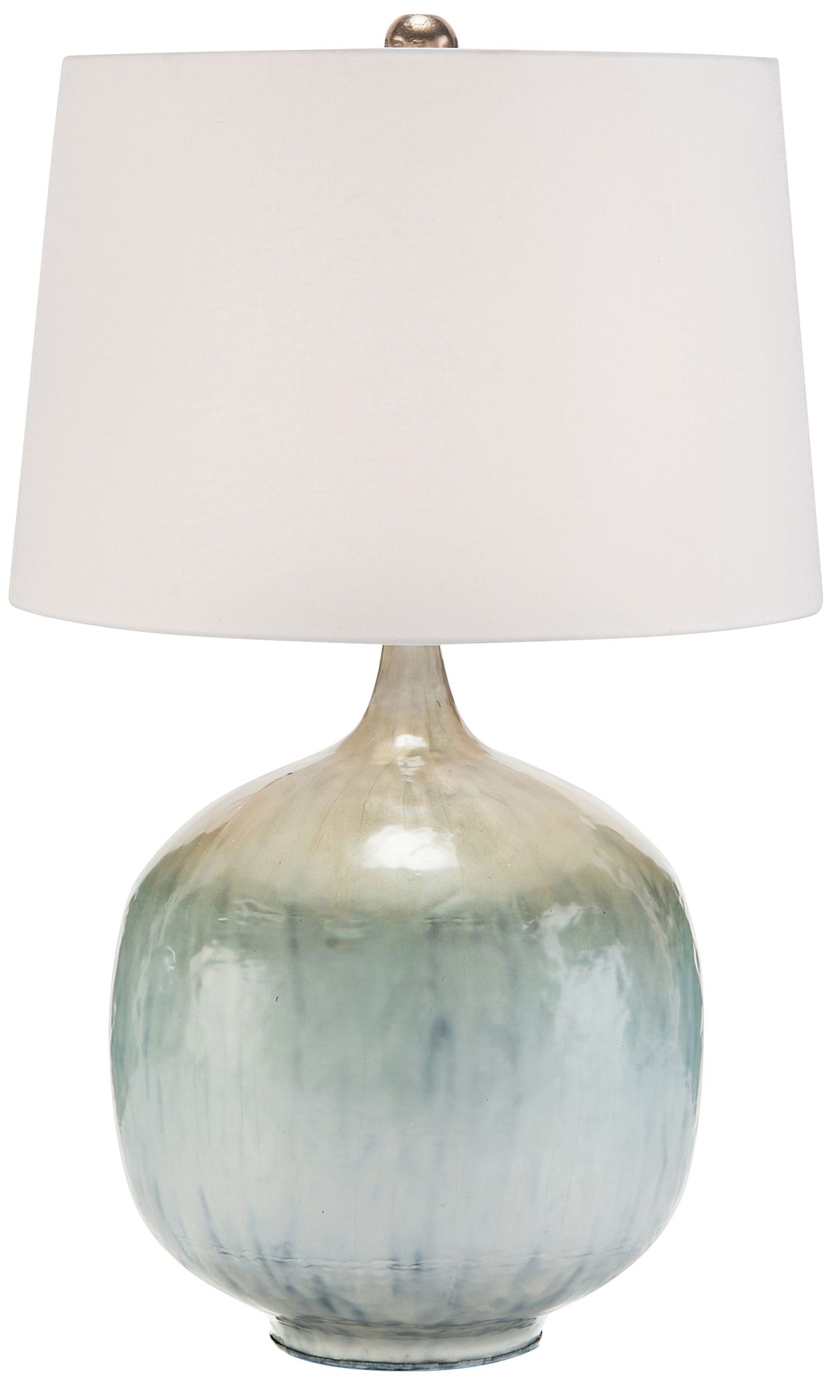 John Richard Pearlized Silver and Blue Table Lamp