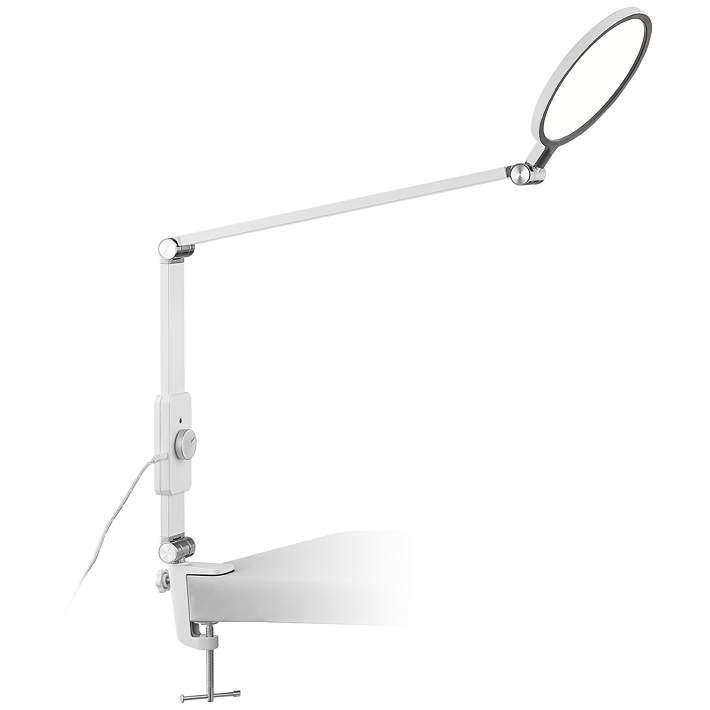 Aspire White Adjustable Clamp Led Desk, Clamp On Desk Lamp