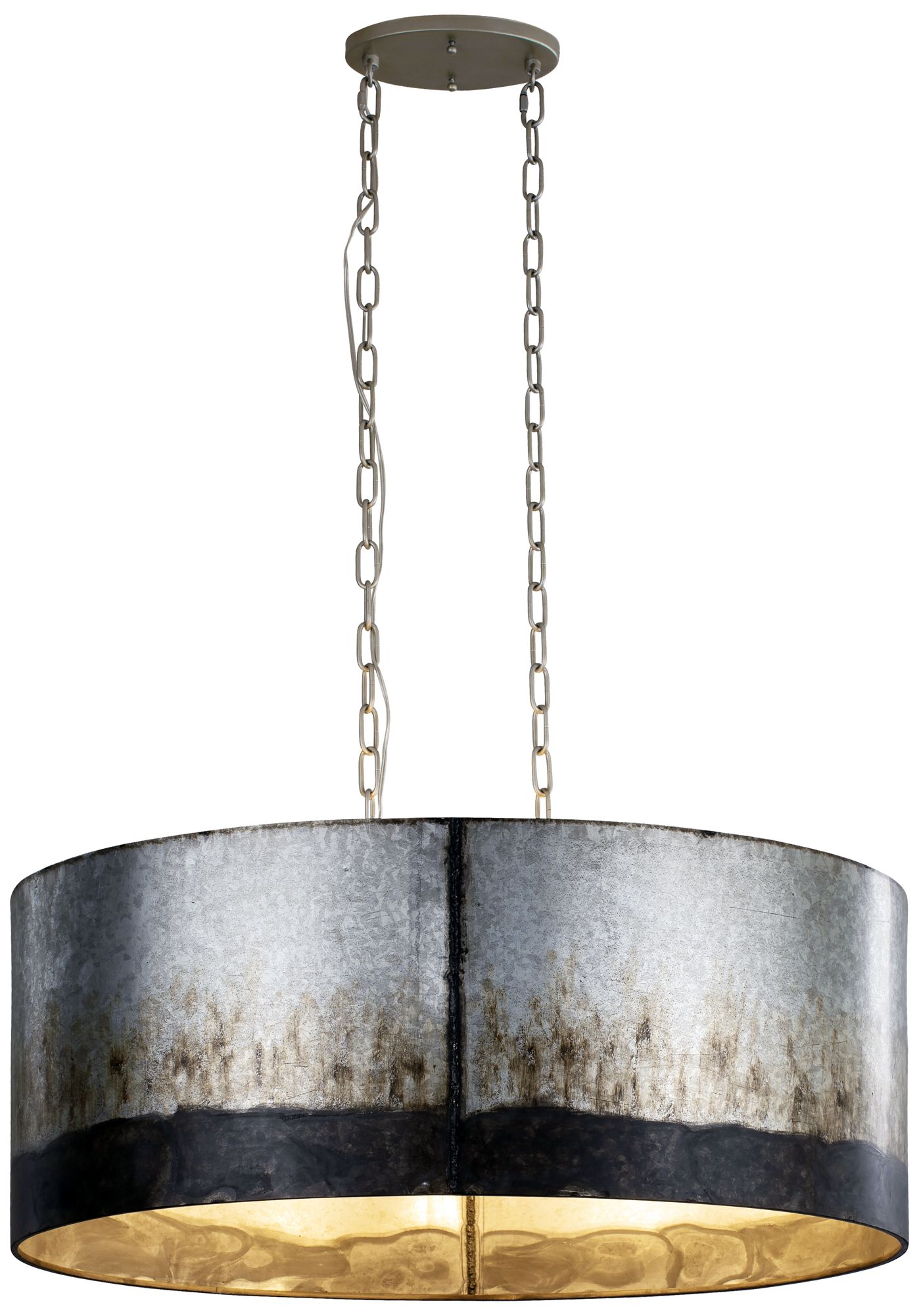 Varaluz Cannery 22" Wide 6-light Ombre Galvanized Oval Linear Pendant
