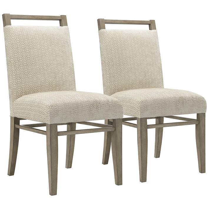 Elmwood Cream Fabric Dining Chairs Set, Cream Fabric Dining Chairs