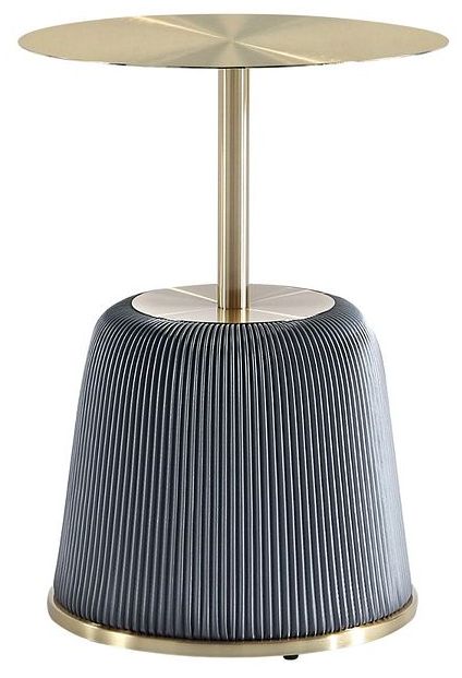 Anderson 15 3/4" Wide Gray Leatherette Gold Metal End Table
