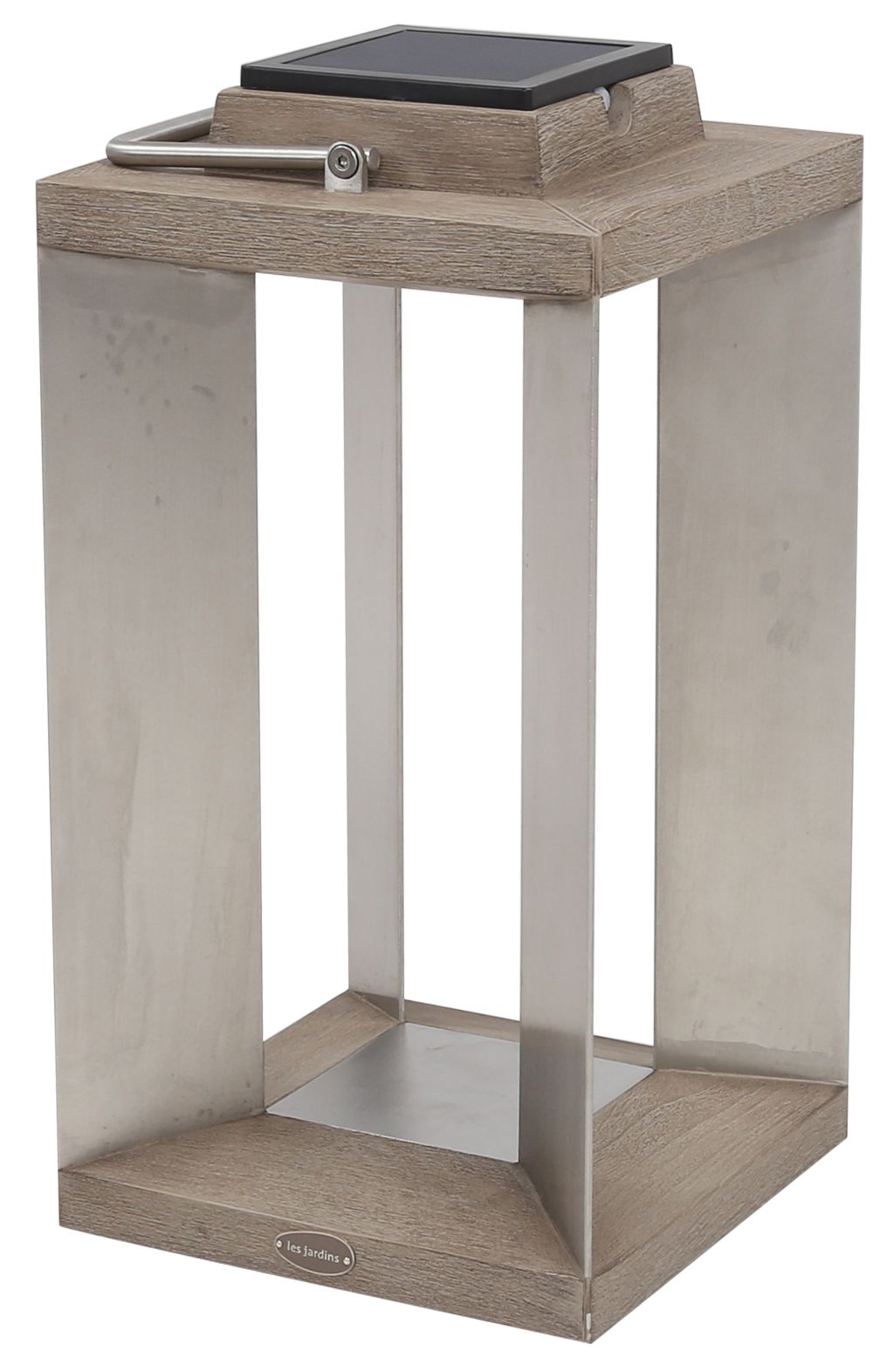 Blade 18 1/2" High Weathered Teak Wood LED Solar Lantern