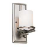 Hendrik Nickel Etched Glass 12&quot; High Wall Sconce