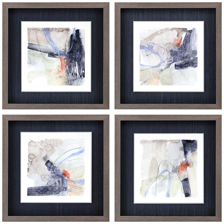 Image 2 Abstract Coordinates 19"W 4-Piece Framed Wall Art Set 
