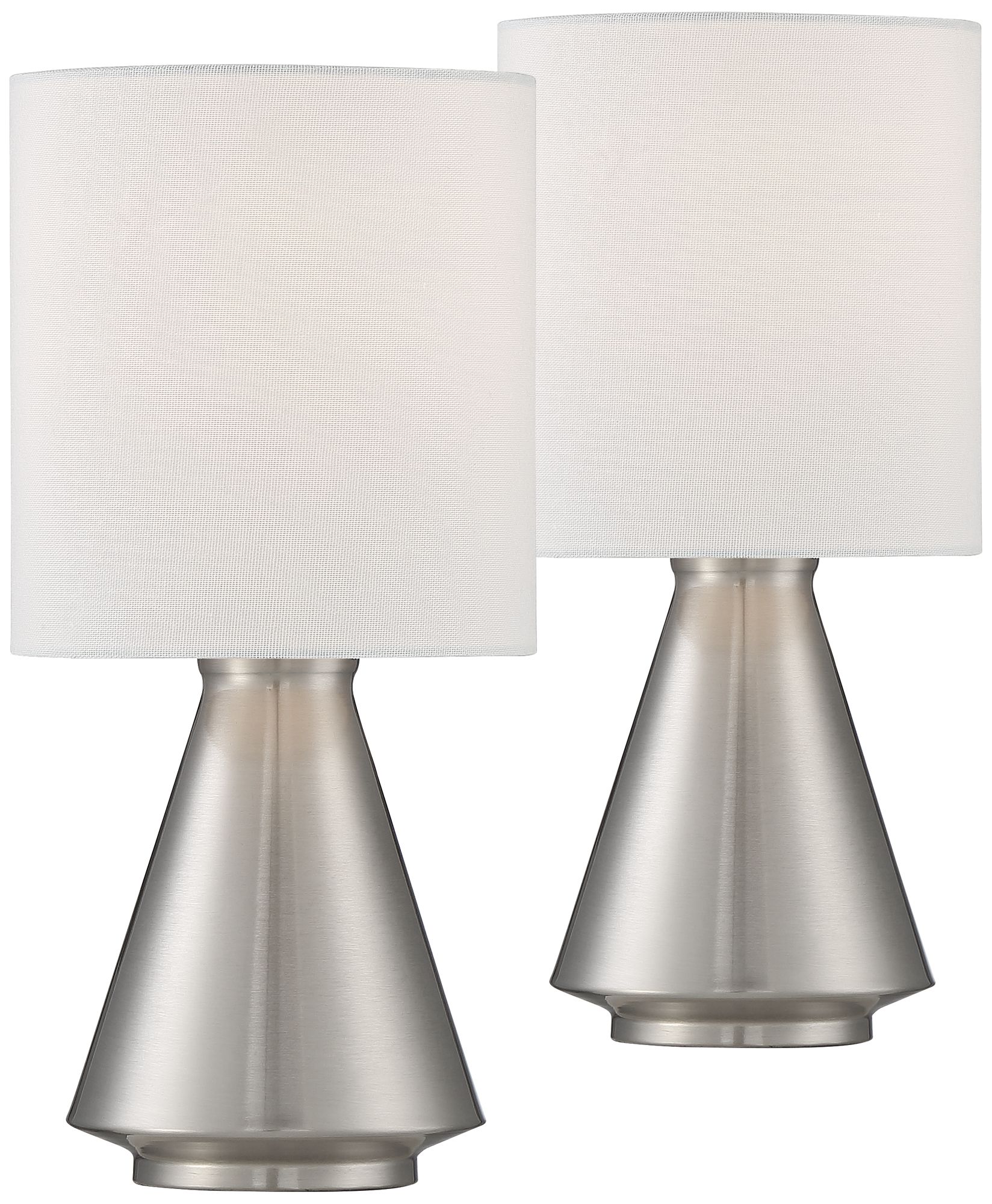 Beeker 14 3/4" High Nickel Accent Table Lamps Set of 2