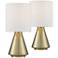 Beeker 14 3/4" High Brass Accent Table Lamps Set of 2