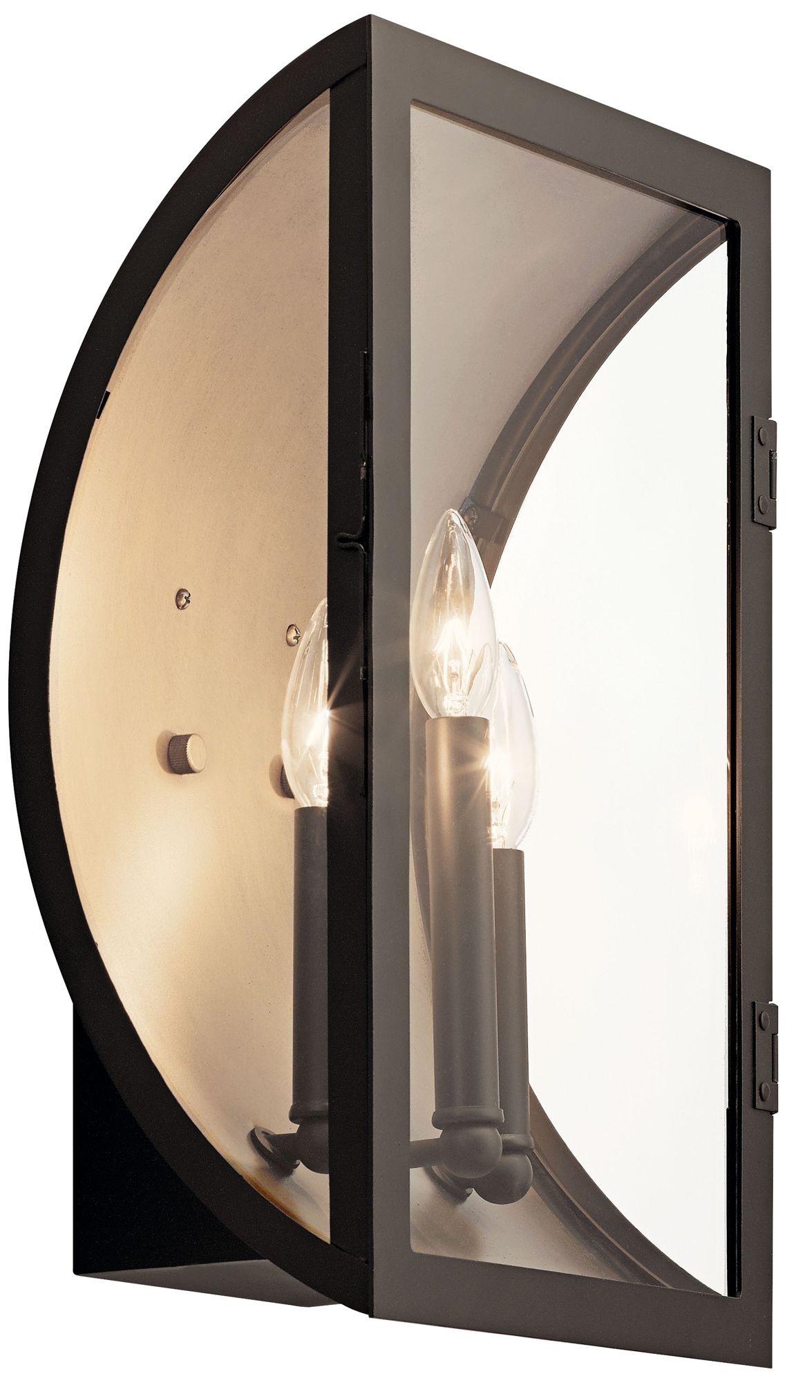 Narelle 17" High Bronze and Brass 3-Light Outdoor Wall Light