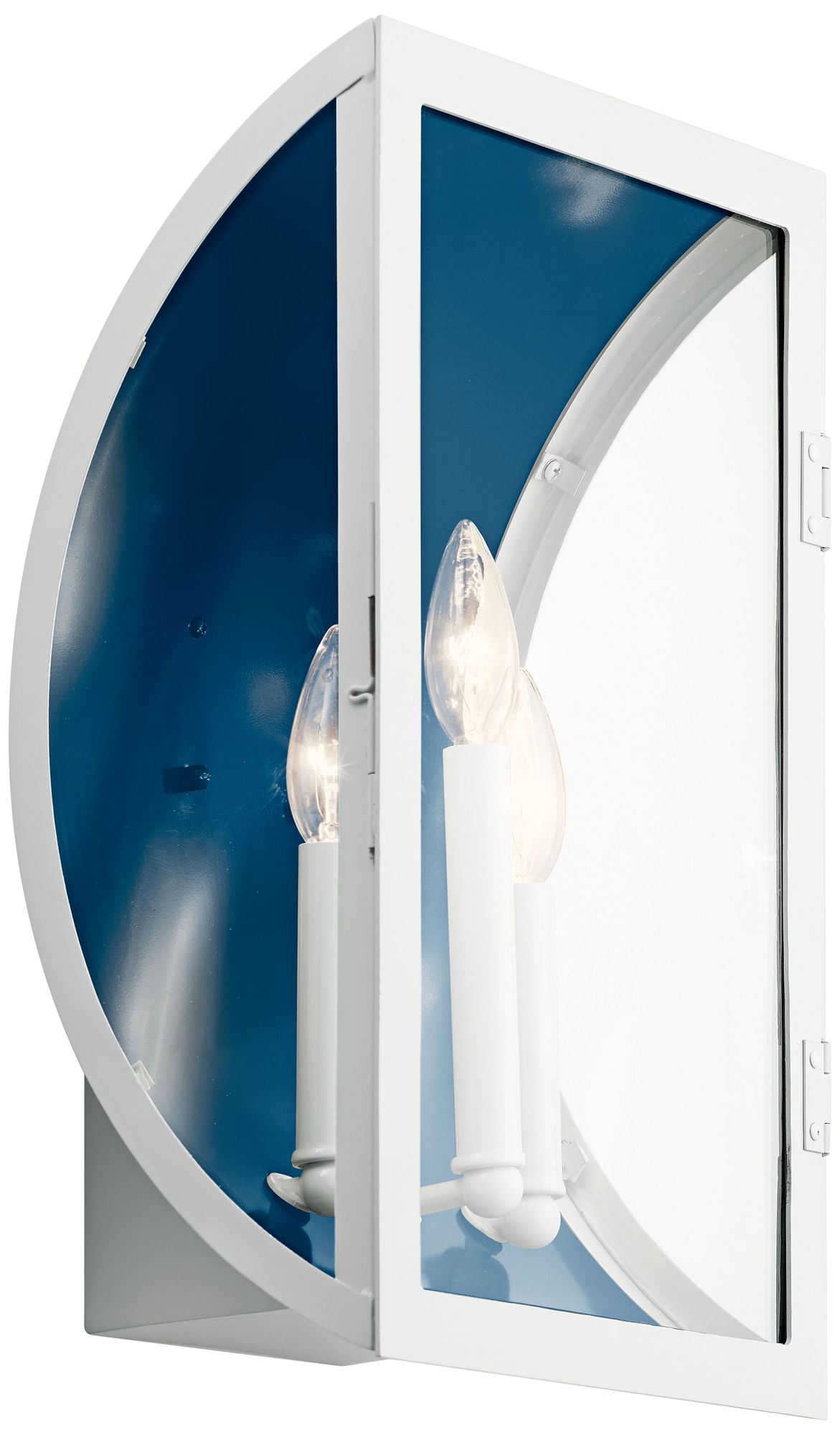 Narelle 17" High White and Blue 3-Light Outdoor Wall Light