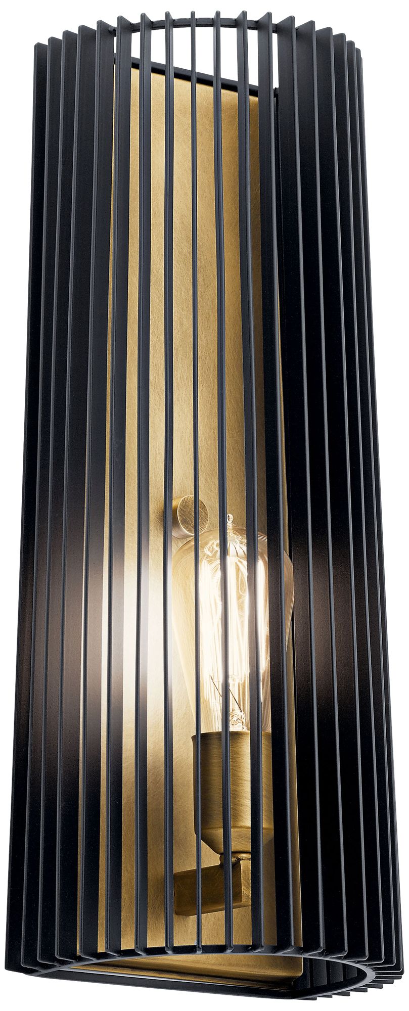 Kichler Linara 17" High Black and Natural Brass Wall Sconce